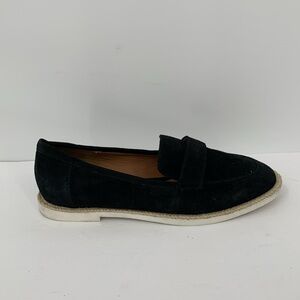 Caslon slip-on suede loafers shoe black white women espadrille jute trim 8.5